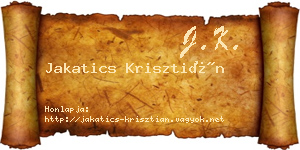 Jakatics Krisztián névjegykártya