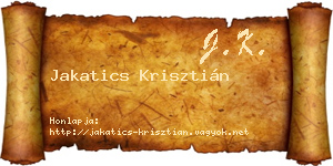 Jakatics Krisztián névjegykártya